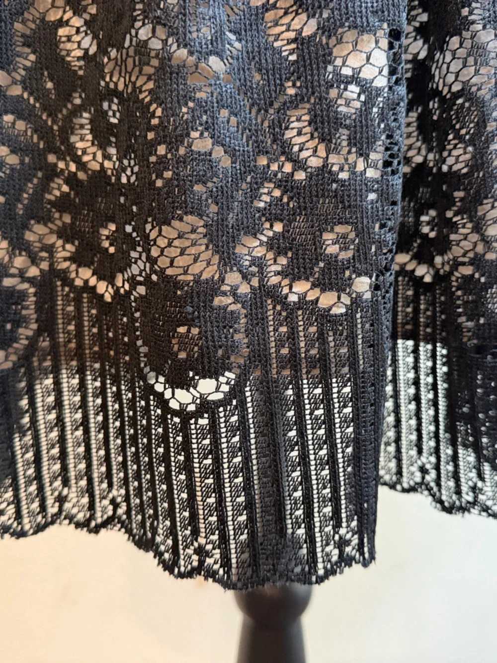 Free People Black Floral Lace Fit-and-Flare Mini Dress